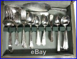 1847 Rogers Bros Ancestral Pieces of Charm Silverware 78 Piece Set Silverplated