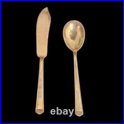 1847 Rogers Bros Anniversary Pattern Silverplate Flatware Set 36 Pc Vintage