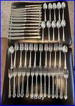 1847 Rogers Bros Centennial Silver plate IS Flatware Set Lot Of 48 Vintage 1972