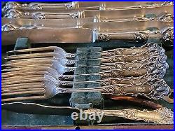 1847 Rogers Bros Charter Oak XS Triple Silverplate Set, 26 PIECES, Monogram BOX