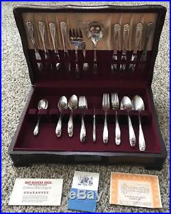 1847 Rogers Bros. DAFFODIL 55 Piece Set Silver Plate Flatware with Box MAKE OFFER