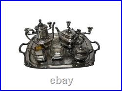 1847 Rogers Bros. Daffodil 8pc Tea/coffee Service Set Silver Plate (pds032070)