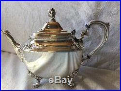 1847 Rogers Bros Daffodil Five Piece Silver Plated Tea Set Hollowware 9901 5