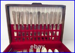 1847 Rogers Bros Daffodil Flatware Serving Pcs & Place Settings, 64 Pieces