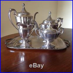 1847 Rogers Bros ETERNALLY YOURS International Silver Plate Coffee Pot Tea Set
