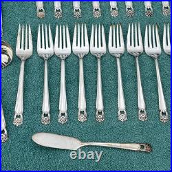 1847 Rogers Bros. ETERNALLY YOURS Silver Plate Flatware 12 Settings + Serving Pc