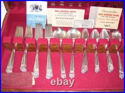 1847 Rogers Bros Eternally Yours 52pc Set with Wooden Chest Silver Plate 1941 IS
