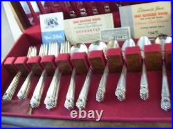 1847 Rogers Bros Eternally Yours 52pc Set with Wooden Chest Silver Plate 1941 IS