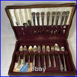 1847 Rogers Bros Eternally Yours Silver Plate Silverware Boxed set 64 pc Vintage