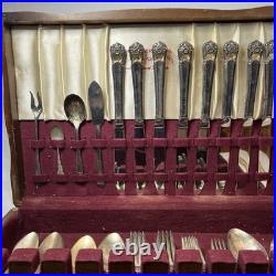 1847 Rogers Bros Eternally Yours Silver Plate Silverware Boxed set 64 pc Vintage