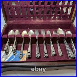 1847 Rogers Bros Eternally Yours Silver Plate Silverware Boxed set 64 pc Vintage