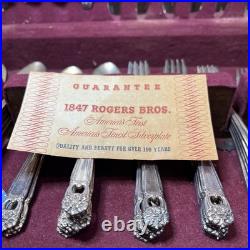 1847 Rogers Bros Eternally Yours Silver Plate Silverware Boxed set 64 pc Vintage