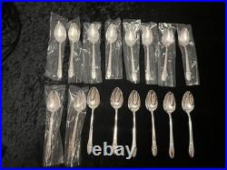 1847 Rogers Bros FIRST LOVE Silverplate Flatware Set 52 Pc Chest Serving Pieces