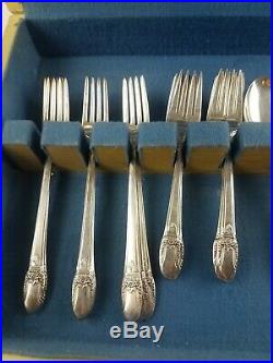 1847 Rogers Bros. First Love 52 Pieces Silverplate Silverware Set With Papers