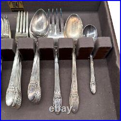 1847 Rogers Bros First Love Service for 8 Silverplated Flatware Set 54 Pc with Box