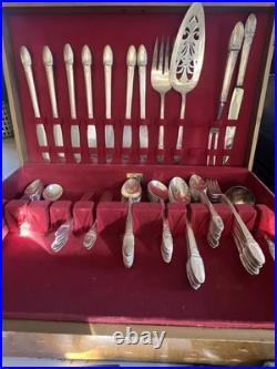 1847 Rogers Bros First Love Silverplate Flatware Lot Vintage 62 Pieces