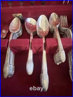 1847 Rogers Bros First Love Silverplate Flatware Lot Vintage 62 Pieces