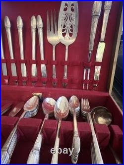 1847 Rogers Bros First Love Silverplate Flatware Lot Vintage 62 Pieces