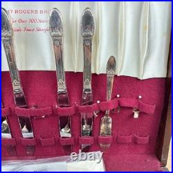 1847 Rogers Bros First Love Silverplate Flatware with Chest
