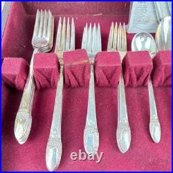 1847 Rogers Bros First Love Silverplate Flatware with Chest