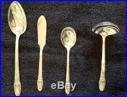 1847 Rogers Bros First Love pattern Silverplate Flatware 61 pieces/wooden chest