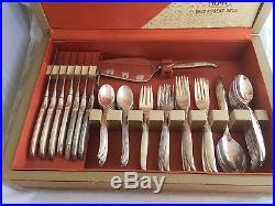 1847 Rogers Bros Flair Silverplate Flatware Set Circa 1956 62 Pc SERVING PIECES