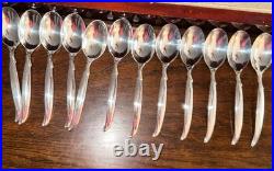 1847 Rogers Bros Flair Silverplate Flatware with Wood Chest serving 12 total 69
