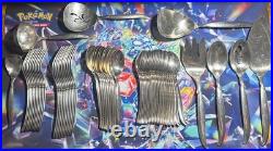 1847 Rogers Bros. Flair Silverplate Stainless Silverware 61 pcs Mid Century