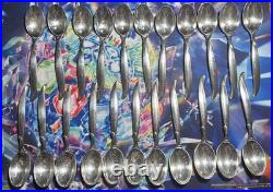 1847 Rogers Bros. Flair Silverplate Stainless Silverware 61 pcs Mid Century