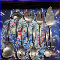 1847 Rogers Bros. Flair Silverplate Stainless Silverware 61 pcs Mid Century