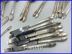 1847 Rogers Bros Flatware Set 75 Piece First Love Silver Plate 1935 Vintage