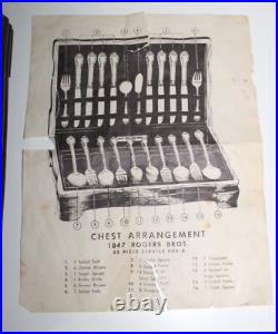 1847 Rogers Bros Flatware Set DAFFODIL Silverplate Original Box w Pamphlet 50 pc