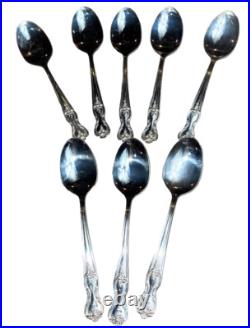 1847 Rogers Bros Floral Silver Extra Plate Teaspoons Set of 8 Spoon Lot
