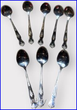1847 Rogers Bros Floral Silver Extra Plate Teaspoons Set of 8 Spoon Lot