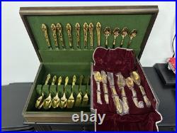 1847 Rogers Bros Gold Electroplated 54 Piece Flatware Set
