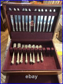 1847 Rogers Bros Golden Centennial 71 Piece Silver Plated Sliverware Set