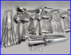 1847 Rogers Bros HERALDIC 1916 Hammered Silver Plate 60 pc Flatware Set + Chest