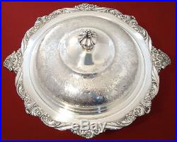 1847 Rogers Bros HERITAGE Silver Plated Large Handled Vegetable Tureen Bowl /Lid