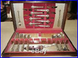 1847 Rogers Bros Heritage Silverplate Flatware withChest 53 pcs Service for 8 1953