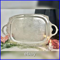 1847 Rogers Bros Heritage Silverplate Waiter Tray 9490 Victorian Serving Tray