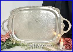 1847 Rogers Bros Heritage Silverplate Waiter Tray 9490 Victorian Serving Tray