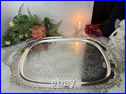 1847 Rogers Bros Heritage Silverplate Waiter Tray 9490 Victorian Serving Tray