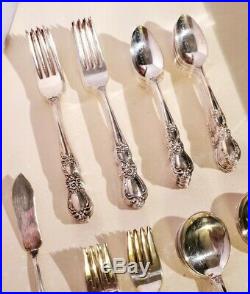 1847 Rogers Bros Heritage Silverware Set Seats 12 with Tarnish-Proof Chest, 84pc