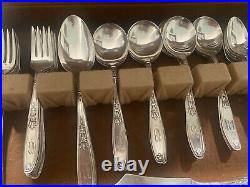 1847 Rogers Bros IS 51 Piece Service for 8 Case Silverplate Silverware