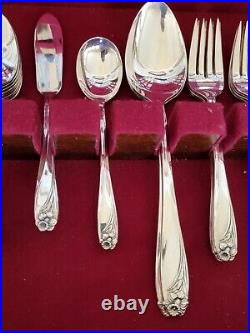 1847 Rogers Bros IS DAFFODIL Silverplate Flatware Set of 52 Pieces Service for 8