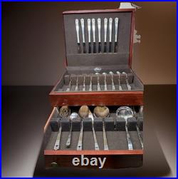 1847 Rogers Bros IS ETERNALLY YOURS Flatware Silver Plate Lot 55 Pieces in Case