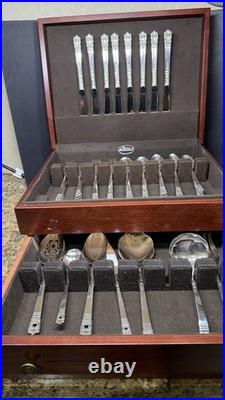 1847 Rogers Bros IS ETERNALLY YOURS Flatware Silver Plate Lot 55 Pieces in Case