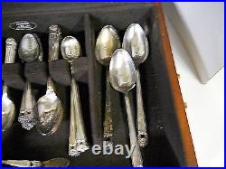 1847 Rogers Bros IS Eternally Yours Silver Plate Flatware Set with Chest 80 Pc