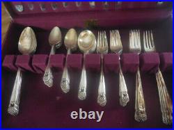 1847 Rogers Bros IS Eternally Yours Silverware & Storage Chest 53 Piece Set