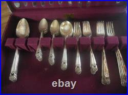 1847 Rogers Bros IS Eternally Yours Silverware & Storage Chest 53 Piece Set
